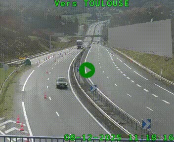 <h2>Caméra routière sur l'autoroute A20 à Noailles, en périphérie de Brive-la-Gaillarde. Vue orientée vers Toulouse</h2>
