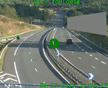 <h2>Caméra routière sur l'autoroute A20 à Noailles, en périphérie de Brive-la-Gaillarde. Vue orientée vers Toulouse</h2>