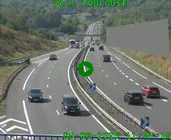 <h2>Caméra routière sur l'autoroute A20 à Noailles, en périphérie de Brive-la-Gaillarde. Vue orientée vers Toulouse</h2>