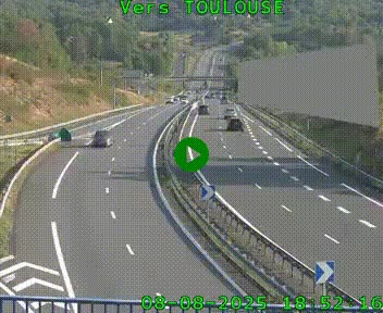 <h2>Caméra routière sur l'autoroute A20 à Noailles, en périphérie de Brive-la-Gaillarde. Vue orientée vers Toulouse</h2>