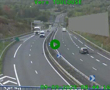 <h2>Caméra routière sur l'autoroute A20 à Noailles, en périphérie de Brive-la-Gaillarde. Vue orientée vers Toulouse</h2>