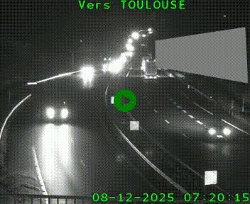 <h2>Caméra routière sur l'autoroute A20 à Noailles, en périphérie de Brive-la-Gaillarde. Vue orientée vers Toulouse</h2>