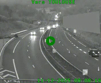 <h2>Caméra routière sur l'autoroute A20 à Noailles, en périphérie de Brive-la-Gaillarde. Vue orientée vers Toulouse</h2>