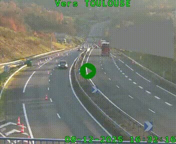 <h2>Caméra routière sur l'autoroute A20 à Noailles, en périphérie de Brive-la-Gaillarde. Vue orientée vers Toulouse</h2>
