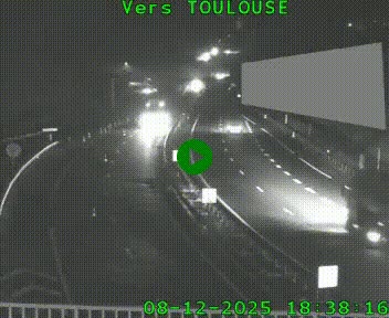 <h2>Caméra routière sur l'autoroute A20 à Noailles, en périphérie de Brive-la-Gaillarde. Vue orientée vers Toulouse</h2>