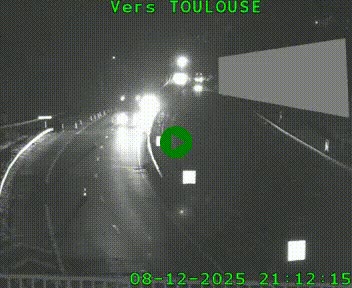 <h2>Caméra routière sur l'autoroute A20 à Noailles, en périphérie de Brive-la-Gaillarde. Vue orientée vers Toulouse</h2>
