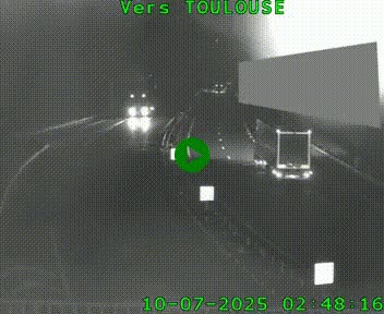 <h2>Caméra routière sur l'autoroute A20 à Noailles, en périphérie de Brive-la-Gaillarde. Vue orientée vers Toulouse</h2>