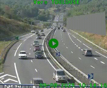 <h2>Caméra routière sur l'autoroute A20 à Noailles, en périphérie de Brive-la-Gaillarde. Vue orientée vers Toulouse</h2>