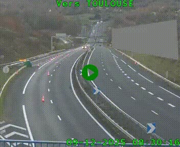 <h2>Caméra routière sur l'autoroute A20 à Noailles, en périphérie de Brive-la-Gaillarde. Vue orientée vers Toulouse</h2>