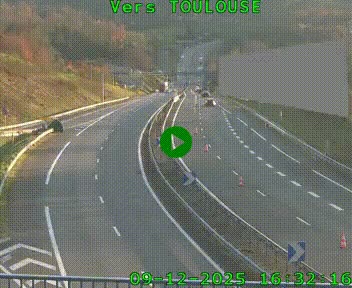 <h2>Caméra routière sur l'autoroute A20 à Noailles, en périphérie de Brive-la-Gaillarde. Vue orientée vers Toulouse</h2>