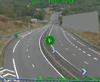 <h2>Caméra routière sur l'autoroute A20 à Noailles, en périphérie de Brive-la-Gaillarde. Vue orientée vers Toulouse</h2>