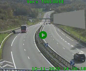 <h2>Caméra routière sur l'autoroute A20 à Noailles, en périphérie de Brive-la-Gaillarde. Vue orientée vers Toulouse</h2>