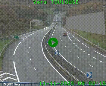 <h2>Caméra routière sur l'autoroute A20 à Noailles, en périphérie de Brive-la-Gaillarde. Vue orientée vers Toulouse</h2>