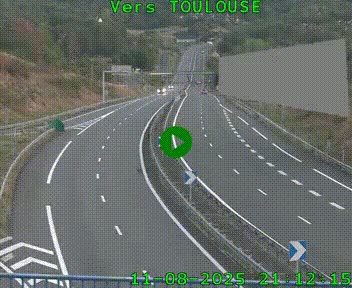 <h2>Caméra routière sur l'autoroute A20 à Noailles, en périphérie de Brive-la-Gaillarde. Vue orientée vers Toulouse</h2>