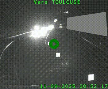 <h2>Caméra routière sur l'autoroute A20 à Noailles, en périphérie de Brive-la-Gaillarde. Vue orientée vers Toulouse</h2>