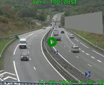 <h2>Caméra routière sur l'autoroute A20 à Noailles, en périphérie de Brive-la-Gaillarde. Vue orientée vers Toulouse</h2>