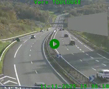 <h2>Caméra routière sur l'autoroute A20 à Noailles, en périphérie de Brive-la-Gaillarde. Vue orientée vers Toulouse</h2>