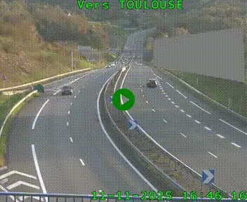 <h2>Caméra routière sur l'autoroute A20 à Noailles, en périphérie de Brive-la-Gaillarde. Vue orientée vers Toulouse</h2>