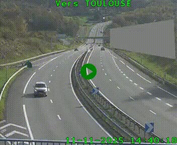 <h2>Caméra routière sur l'autoroute A20 à Noailles, en périphérie de Brive-la-Gaillarde. Vue orientée vers Toulouse</h2>