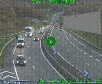 <h2>Caméra routière sur l'autoroute A20 à Noailles, en périphérie de Brive-la-Gaillarde. Vue orientée vers Toulouse</h2>
