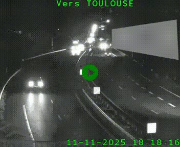 <h2>Caméra routière sur l'autoroute A20 à Noailles, en périphérie de Brive-la-Gaillarde. Vue orientée vers Toulouse</h2>