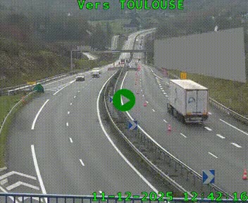<h2>Caméra routière sur l'autoroute A20 à Noailles, en périphérie de Brive-la-Gaillarde. Vue orientée vers Toulouse</h2>