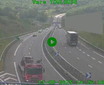 <h2>Caméra routière sur l'autoroute A20 à Noailles, en périphérie de Brive-la-Gaillarde. Vue orientée vers Toulouse</h2>