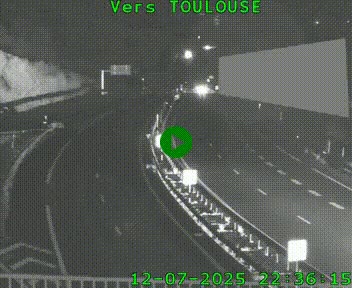Caméra routière sur l'autoroute A20 à Noailles, en périphérie de Brive-la-Gaillarde. Vue orientée vers Toulouse