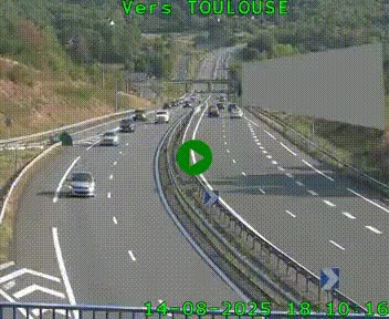 <h2>Caméra routière sur l'autoroute A20 à Noailles, en périphérie de Brive-la-Gaillarde. Vue orientée vers Toulouse</h2>