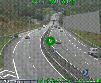<h2>Caméra routière sur l'autoroute A20 à Noailles, en périphérie de Brive-la-Gaillarde. Vue orientée vers Toulouse</h2>