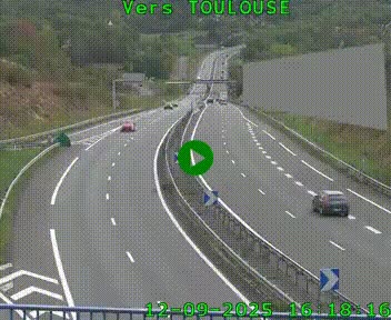 <h2>Caméra routière sur l'autoroute A20 à Noailles, en périphérie de Brive-la-Gaillarde. Vue orientée vers Toulouse</h2>