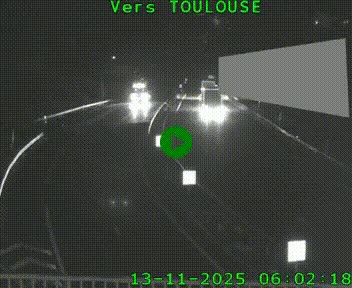 <h2>Caméra routière sur l'autoroute A20 à Noailles, en périphérie de Brive-la-Gaillarde. Vue orientée vers Toulouse</h2>