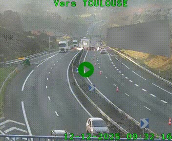 <h2>Caméra routière sur l'autoroute A20 à Noailles, en périphérie de Brive-la-Gaillarde. Vue orientée vers Toulouse</h2>