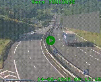 <h2>Caméra routière sur l'autoroute A20 à Noailles, en périphérie de Brive-la-Gaillarde. Vue orientée vers Toulouse</h2>