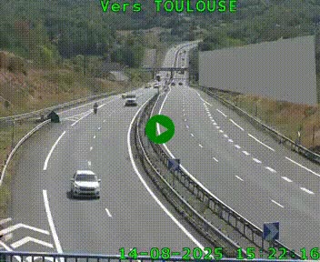<h2>Caméra routière sur l'autoroute A20 à Noailles, en périphérie de Brive-la-Gaillarde. Vue orientée vers Toulouse</h2>