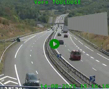<h2>Caméra routière sur l'autoroute A20 à Noailles, en périphérie de Brive-la-Gaillarde. Vue orientée vers Toulouse</h2>
