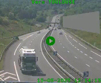 <h2>Caméra routière sur l'autoroute A20 à Noailles, en périphérie de Brive-la-Gaillarde. Vue orientée vers Toulouse</h2>