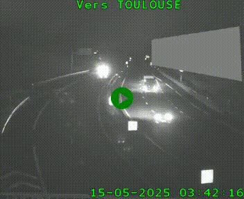 <h2>Caméra routière sur l'autoroute A20 à Noailles, en périphérie de Brive-la-Gaillarde. Vue orientée vers Toulouse</h2>