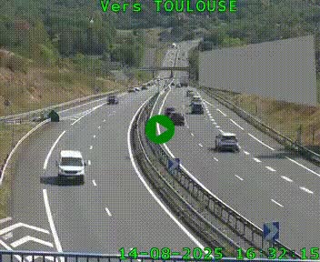 <h2>Caméra routière sur l'autoroute A20 à Noailles, en périphérie de Brive-la-Gaillarde. Vue orientée vers Toulouse</h2>