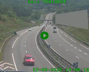 <h2>Caméra routière sur l'autoroute A20 à Noailles, en périphérie de Brive-la-Gaillarde. Vue orientée vers Toulouse</h2>