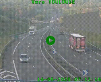<h2>Caméra routière sur l'autoroute A20 à Noailles, en périphérie de Brive-la-Gaillarde. Vue orientée vers Toulouse</h2>