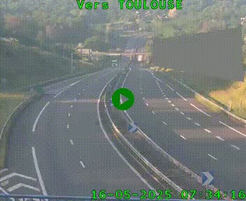 <h2>Caméra routière sur l'autoroute A20 à Noailles, en périphérie de Brive-la-Gaillarde. Vue orientée vers Toulouse</h2>