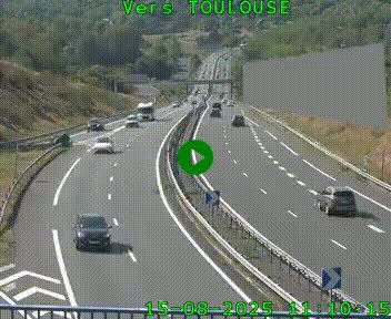 <h2>Caméra routière sur l'autoroute A20 à Noailles, en périphérie de Brive-la-Gaillarde. Vue orientée vers Toulouse</h2>