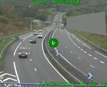 <h2>Caméra routière sur l'autoroute A20 à Noailles, en périphérie de Brive-la-Gaillarde. Vue orientée vers Toulouse</h2>