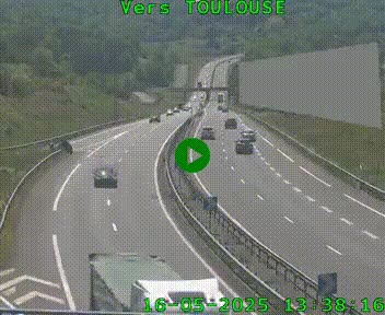<h2>Caméra routière sur l'autoroute A20 à Noailles, en périphérie de Brive-la-Gaillarde. Vue orientée vers Toulouse</h2>