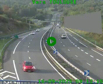 <h2>Caméra routière sur l'autoroute A20 à Noailles, en périphérie de Brive-la-Gaillarde. Vue orientée vers Toulouse</h2>
