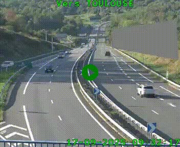 <h2>Caméra routière sur l'autoroute A20 à Noailles, en périphérie de Brive-la-Gaillarde. Vue orientée vers Toulouse</h2>