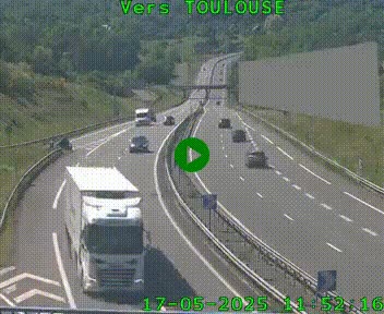 <h2>Caméra routière sur l'autoroute A20 à Noailles, en périphérie de Brive-la-Gaillarde. Vue orientée vers Toulouse</h2>