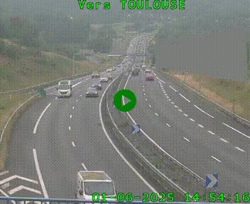 Caméra routière sur l'autoroute A20 à Noailles, en périphérie de Brive-la-Gaillarde. Vue orientée vers Toulouse