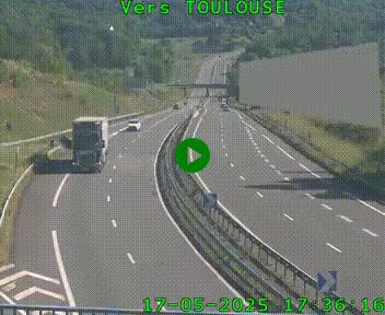 <h2>Caméra routière sur l'autoroute A20 à Noailles, en périphérie de Brive-la-Gaillarde. Vue orientée vers Toulouse</h2>